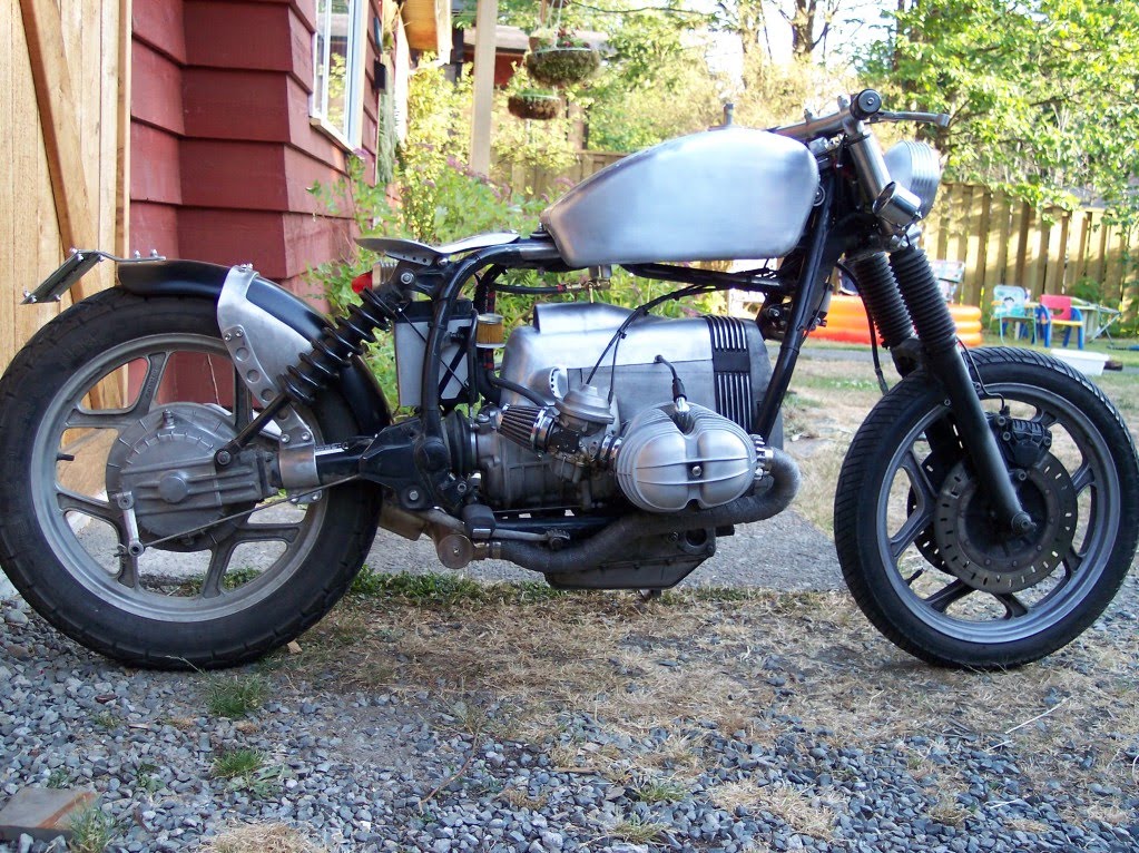 BMW Bobber Motorcycle in Silver A true old school BMW bobber motorcycle BMW Bobber Motorcycle in Silver A true old school BMW bobber motorcycle