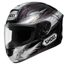 Shoei Full Face Motorcycle Helmet with Winged Angel Graphics