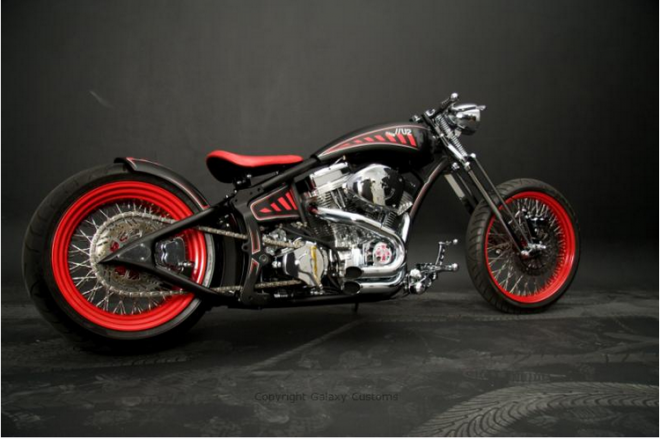 Red Rim Bobber Motorcycle